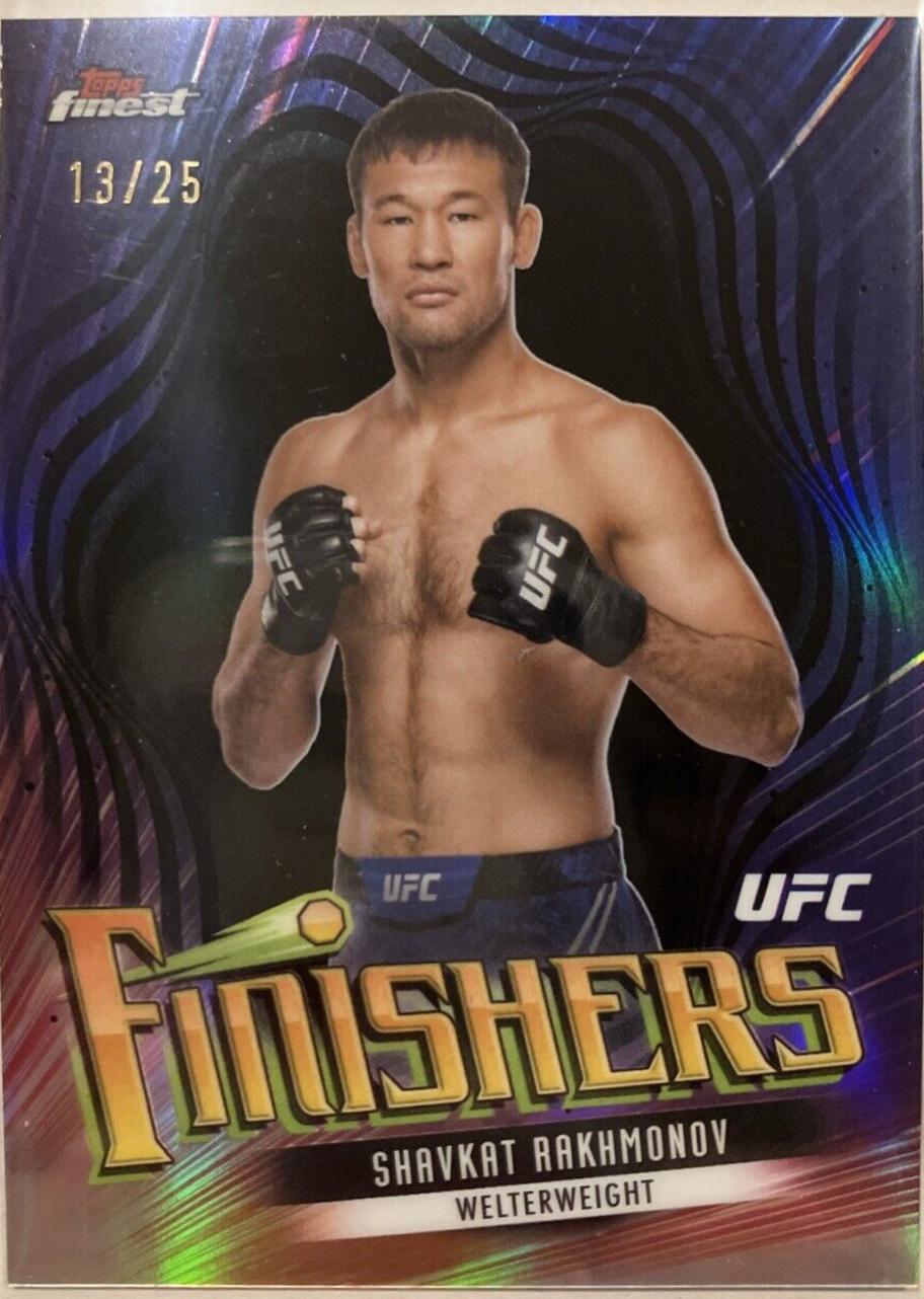 Shavkat Rakhmonov 2024 Topps Finest UFC Finishers #FIN-12 Black Refractor