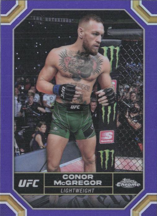 Conor McGregor 2024 Topps Chrome UFC Base #49 Purple Refractor