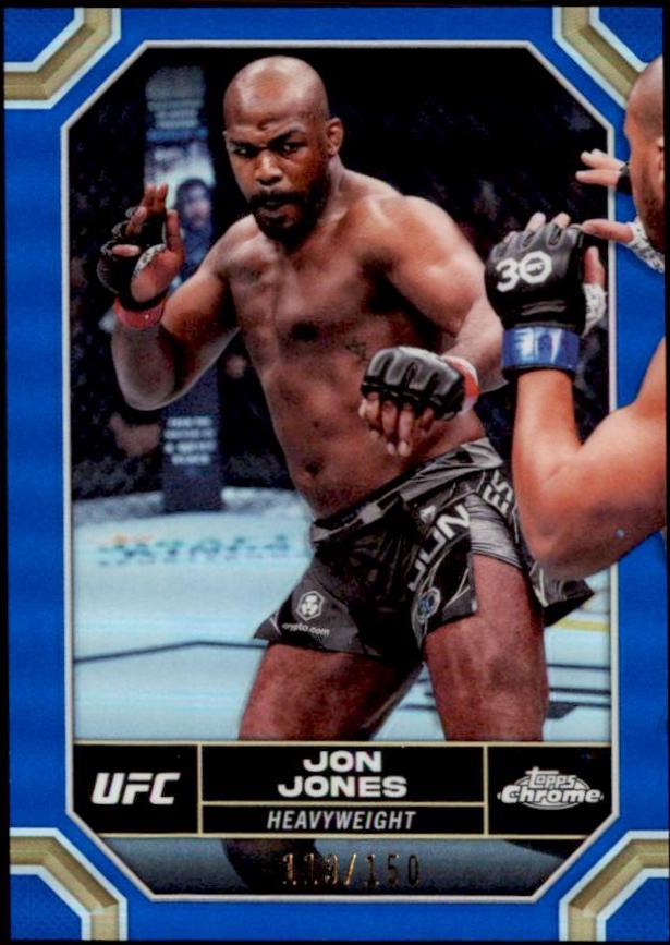 Jon Jones 2024 Topps Chrome UFC Base #97 Blue Refractor