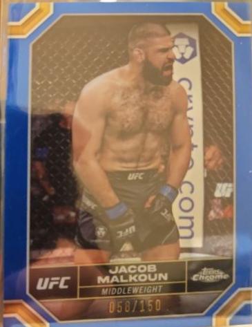 Jacob Malkoun 2024 Topps Chrome UFC Base #85 Blue Refractor