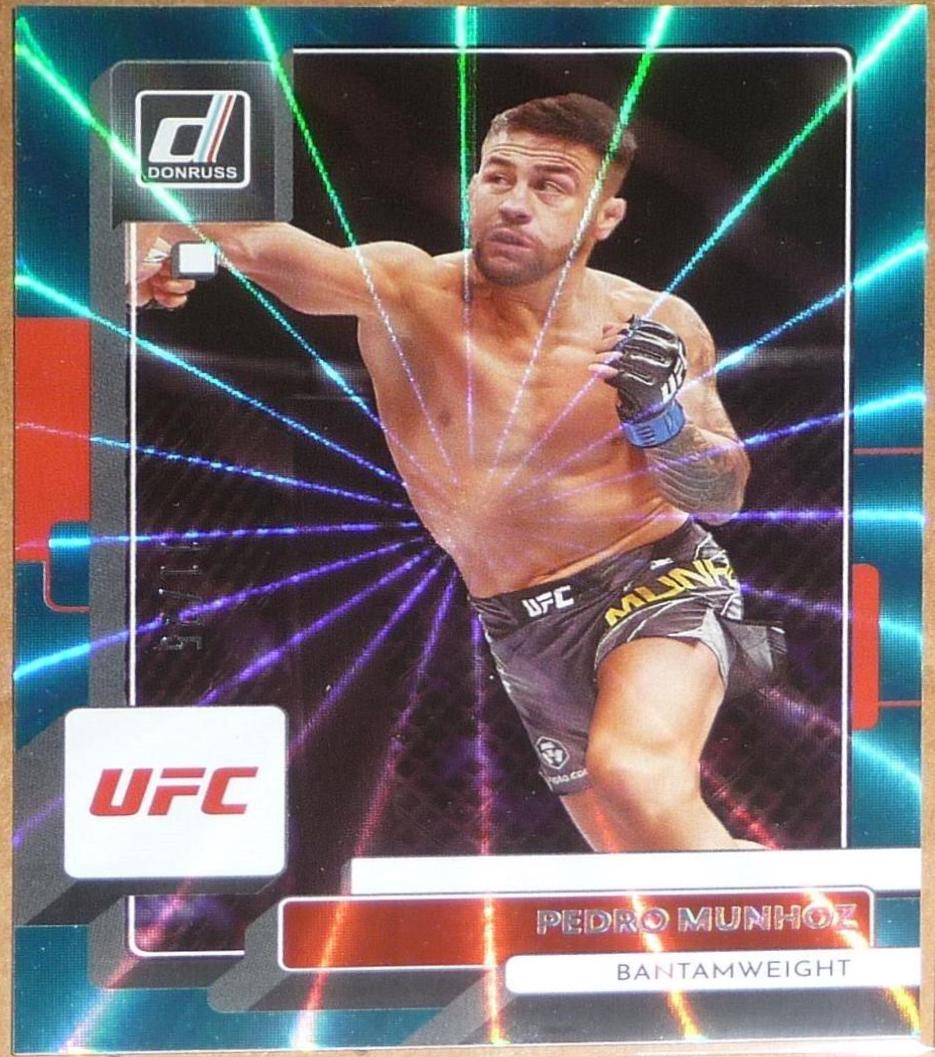 Pedro Munhoz 2023 Panini Donruss UFC Base #97 Teal Laser