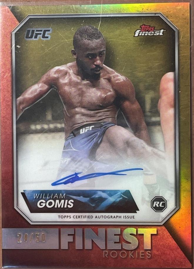 William Gomis 2024 Topps Finest UFC Rookie Finest Autographs #RFA-WG Gold Refractor