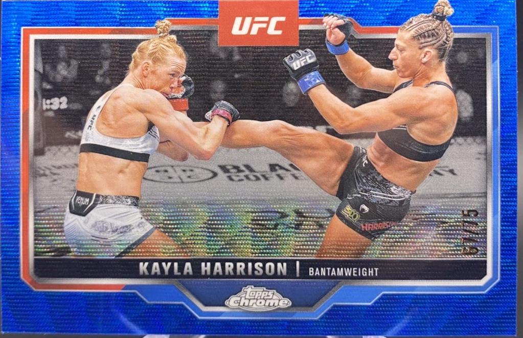 Kayla Harrison 2025 Topps Chrome UFC Base #172 Blue Wave Refractor