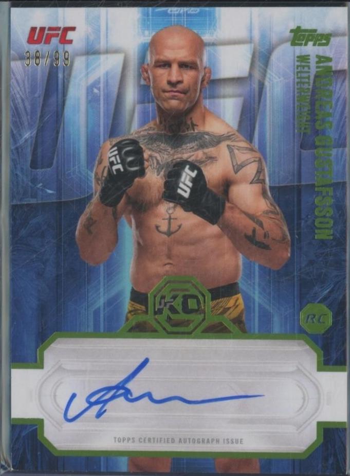 Andreas Gustafsson 2026 Topps Knockout UFC Knockout Autographs #KOA-AGN Lime Green