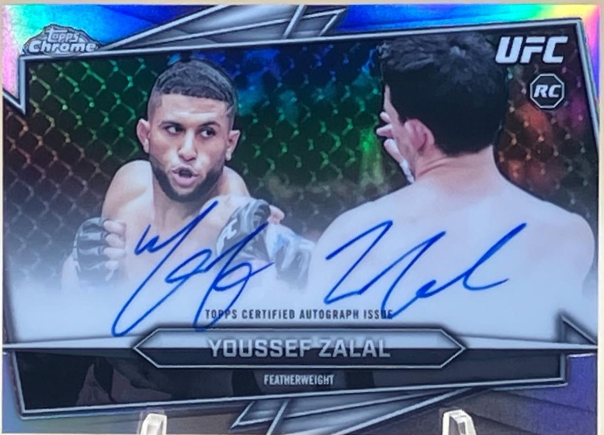 Youssef Zalal 2026 Topps Chrome UFC Base Autographs #BAV-YZ Refractor