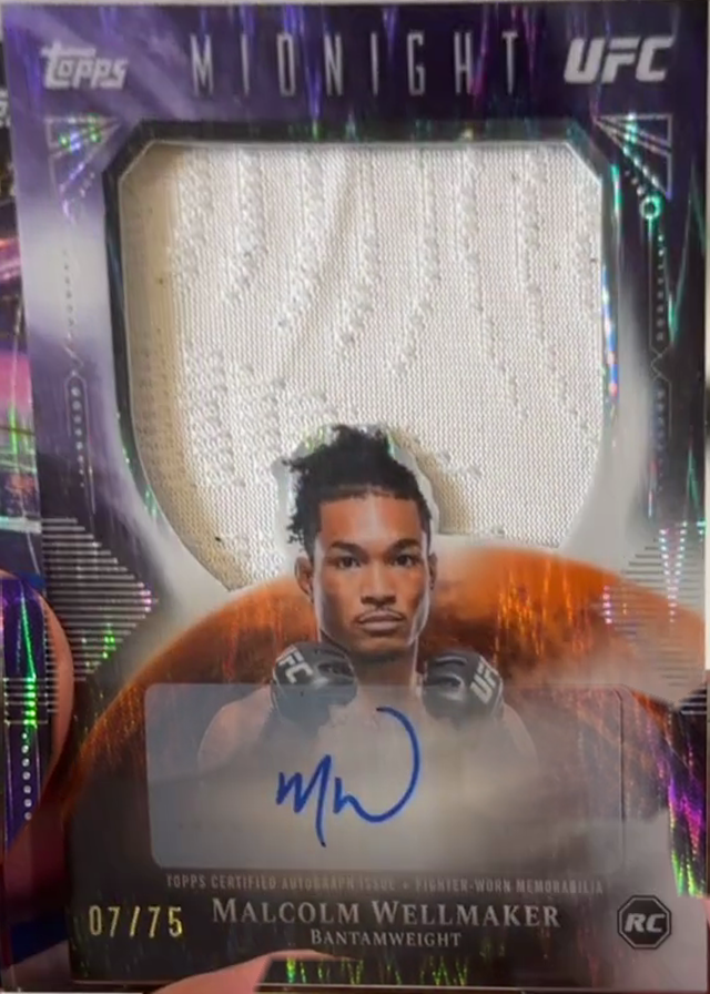 Malcolm Wellmaker 2026 Topps Midnight UFC Rookie Relic Autographs #RRA-MW Dusk