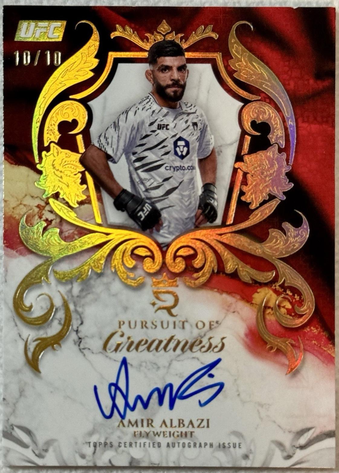 Amir Albazi 2025 Topps Royalty UFC Pursuit of Greatness Signatures #POG-AA Gold