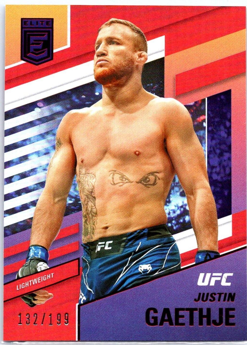Justin Gaethje 2022 Panini Chronicles UFC Base Elite #242 Red