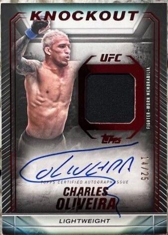 Charles Oliveira 2024 Topps Knockout UFC Knockout Autograph Relics #KAR-COA Red