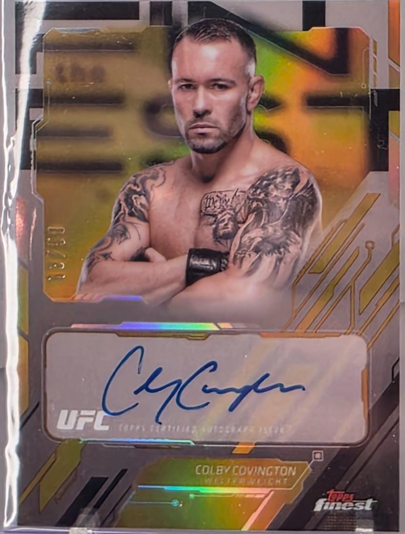 Colby Covington 2025 Topps Finest UFC The Finest #TFA-CC Gold Refractor