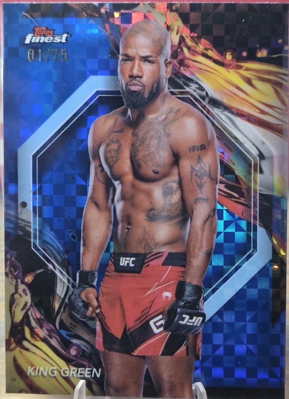 King Green 2024 Topps Finest UFC Base Uncommon #186 Blue Checkerboard Refractor