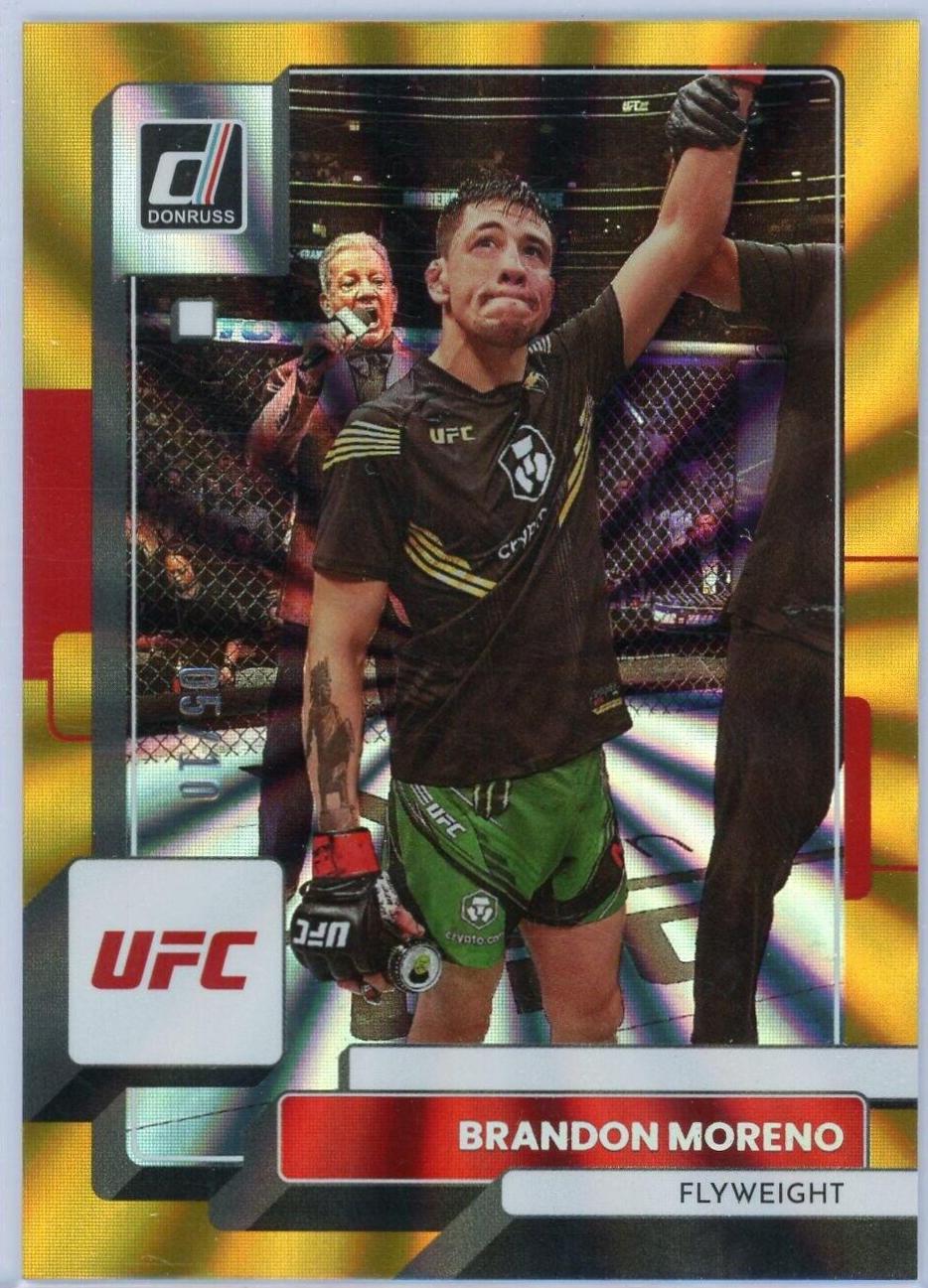 Brandon Moreno 2023 Panini Donruss UFC Base #78 Gold Laser
