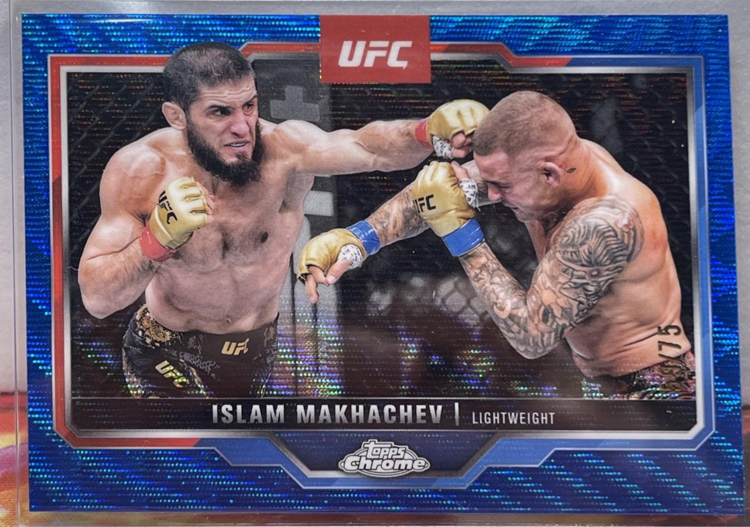 Islam Makhachev 2025 Topps Chrome UFC Base #200 Blue Geometric Refractor