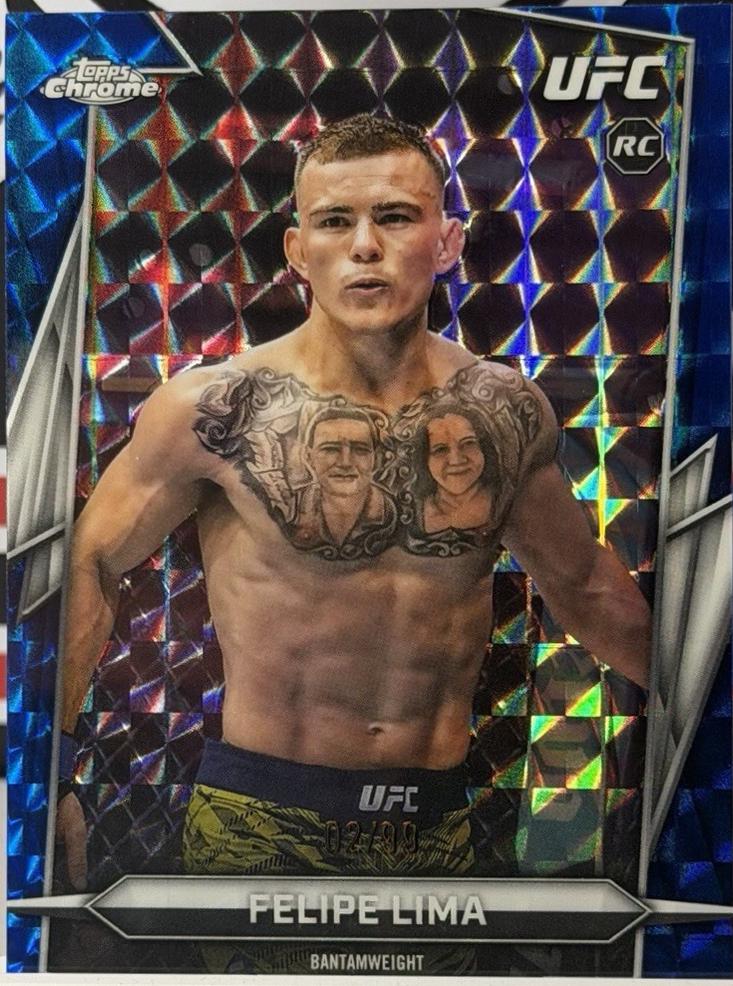 Felipe Lima 2026 Topps Chrome UFC Base #160 Blue Geometric Refractor