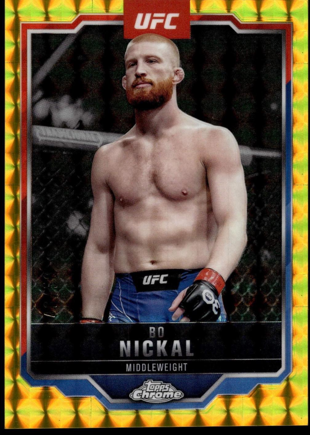 Bo Nickal 2025 Topps Chrome UFC Base #76 Gold Geometric Refractor