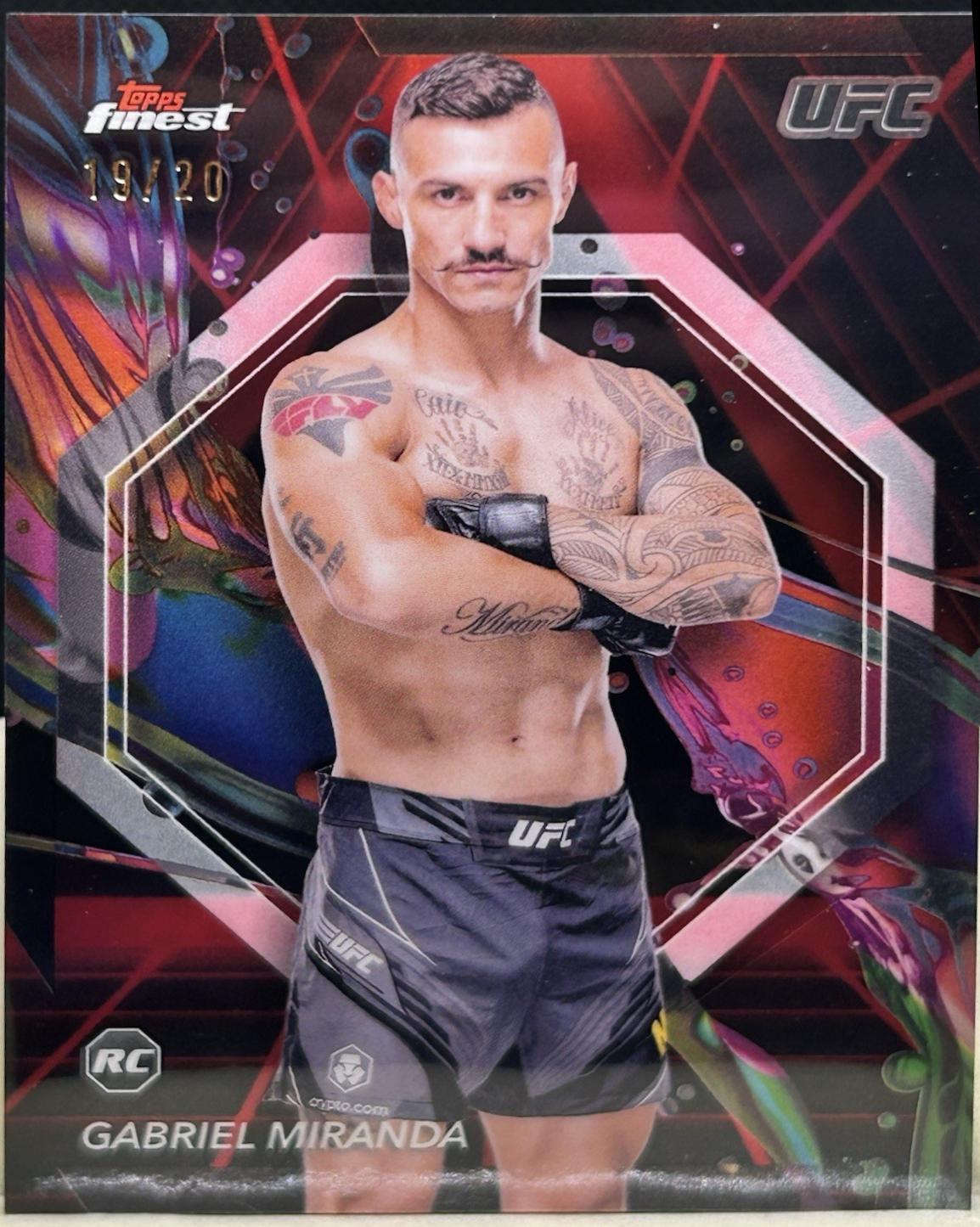 Gabriel Miranda 2024 Topps Finest UFC Base Common #67 Red Black Vapor Refractor