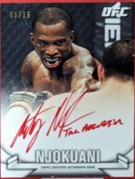 Anthony Njokuani 2013 Topps UFC Knockout Knockout Autographs #KA-AN Red Ink Nickname