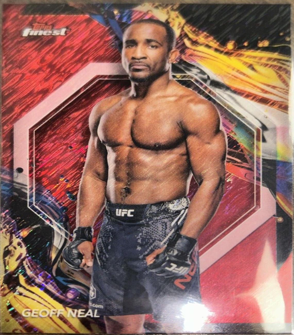 Geoff Neal 2024 Topps Finest UFC Base Uncommon #128 Red Shimmer Refractor