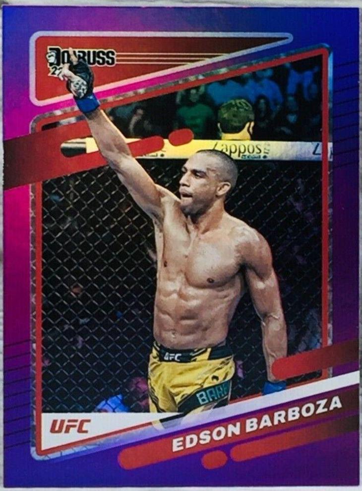 Edson Barboza 2022 Panini Donruss UFC Base #150 Purple Flood