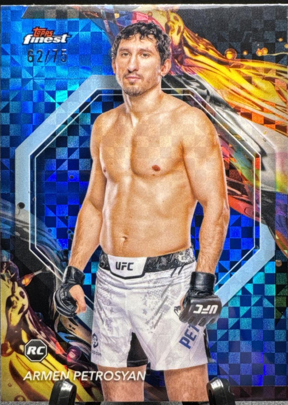 Armen Petrosyan 2024 Topps Finest UFC Base Uncommon #160 Blue Checkerboard Refractor