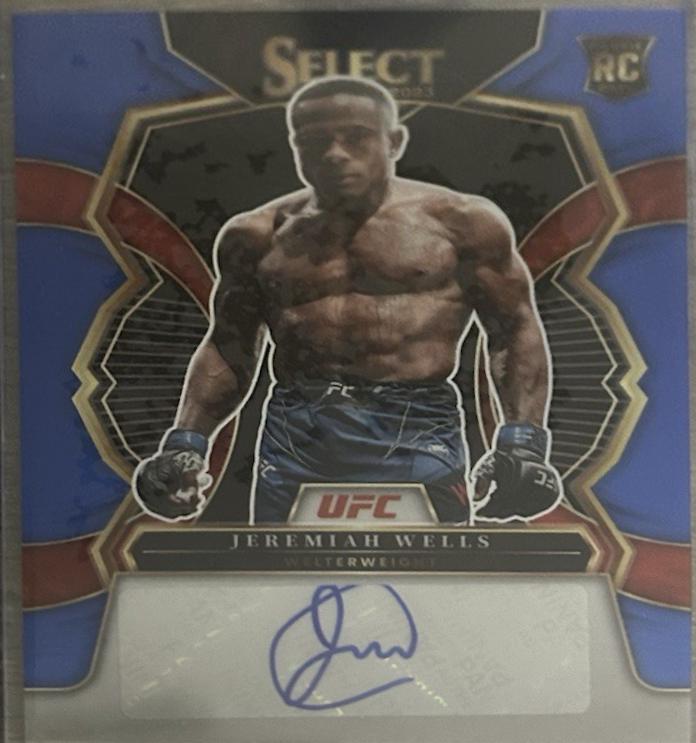 Jeremiah Wells 2023 Panini Select UFC Rookie Signatures #RS-JWL Blue