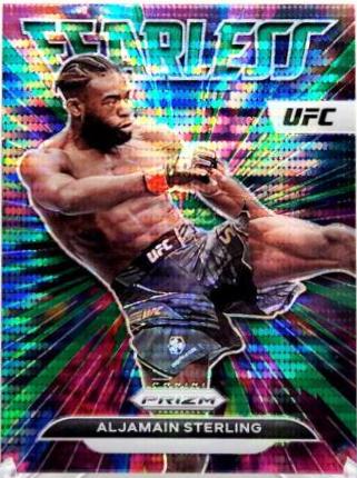 Aljamain Sterling 2023 Panini Prizm UFC Fearless #9 Green Pulsar