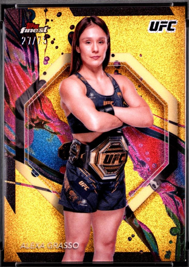 Alexa Grasso 2024 Topps Finest UFC Base Common #60 Yellow Glitter Refractor