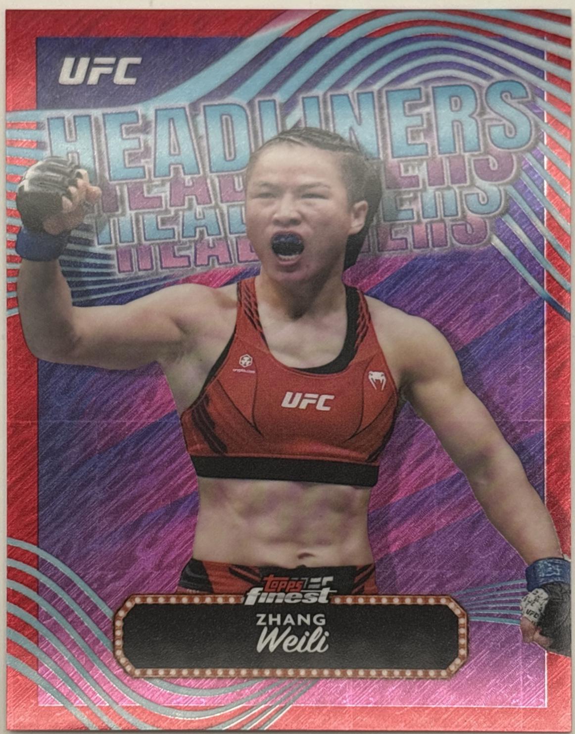 Zhang Weili 2024 Topps Finest UFC Headliners #HDL-20 Red Shimmer Refractor