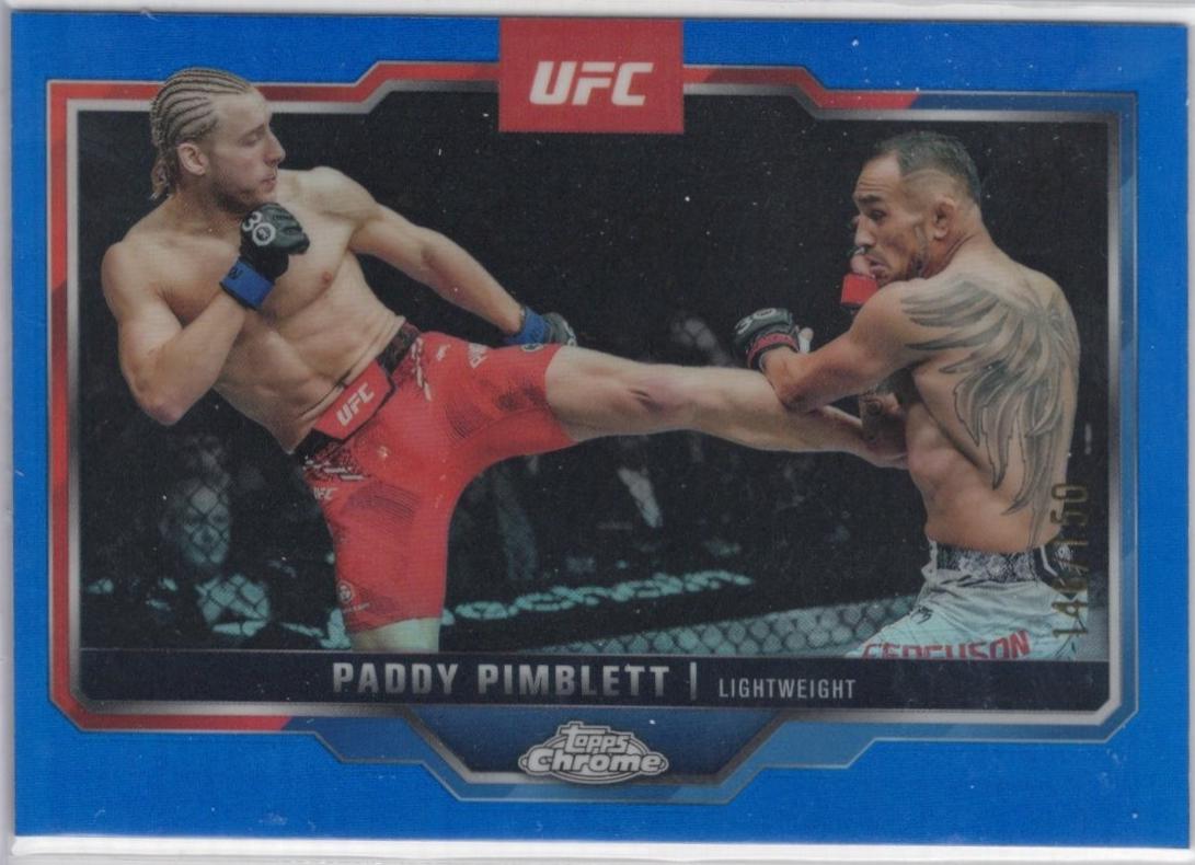 Paddy Pimblett 2025 Topps Chrome UFC Base #177 Blue Refractor