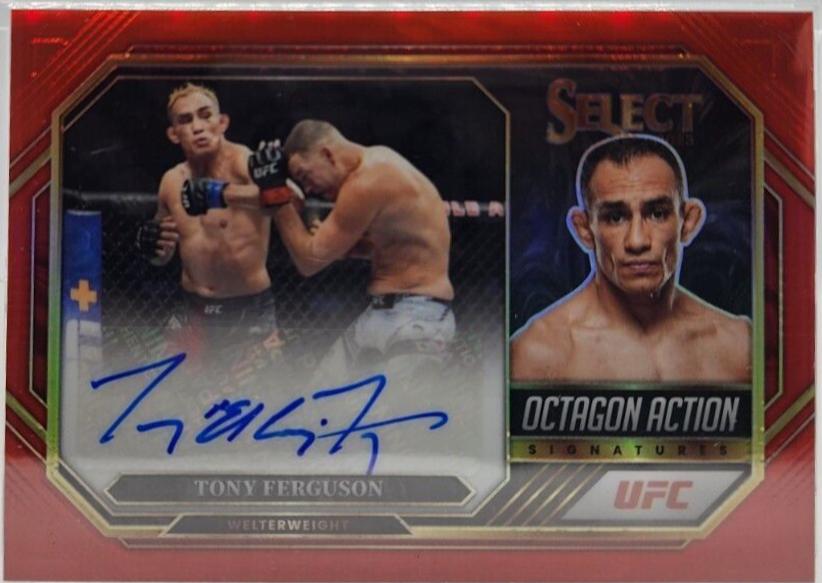 Tony Ferguson 2023 Panini Select UFC Octagon Action Signatures #9 Red