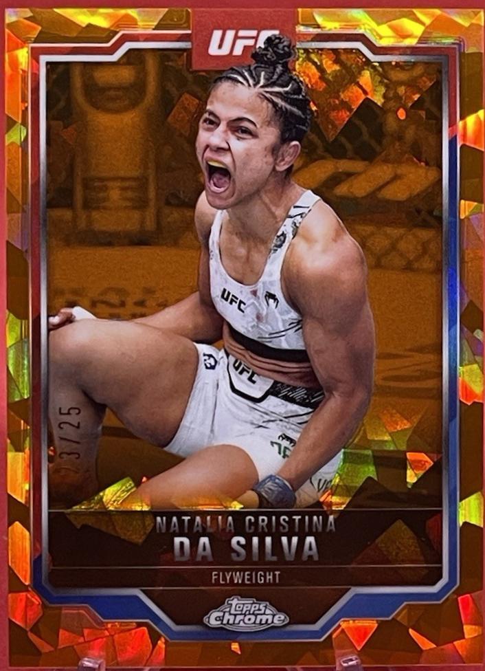 Natalia Silva 2025 Topps Chrome Sapphire UFC Base Sapphire #82 Orange Sapphire