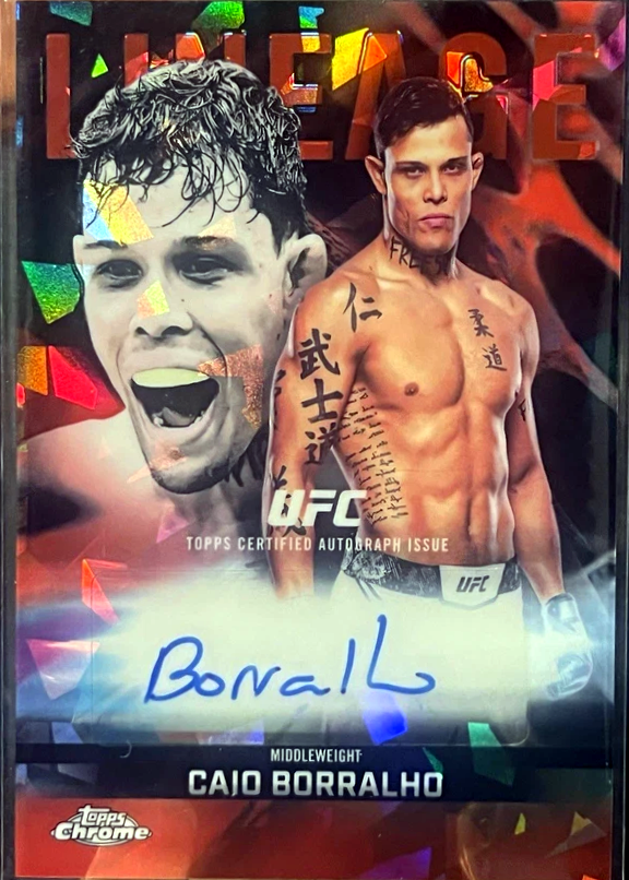 Caio Borralho 2026 Topps Chrome Sapphire UFC Chrome Lineage Autographs #CCA-CB Red Sapphire