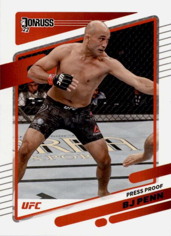 BJ Penn 2022 Panini Donruss UFC Base #156 Press Proof Purple
