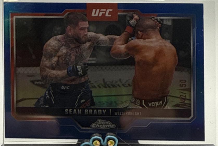 Sean Brady 2025 Topps Chrome UFC Base #173 Blue Refractor