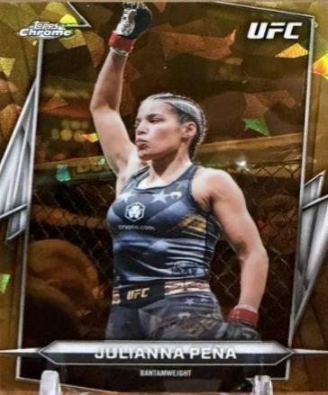 Julianna Peña 2026 Topps Chrome UFC Base #175 Gold Refractor