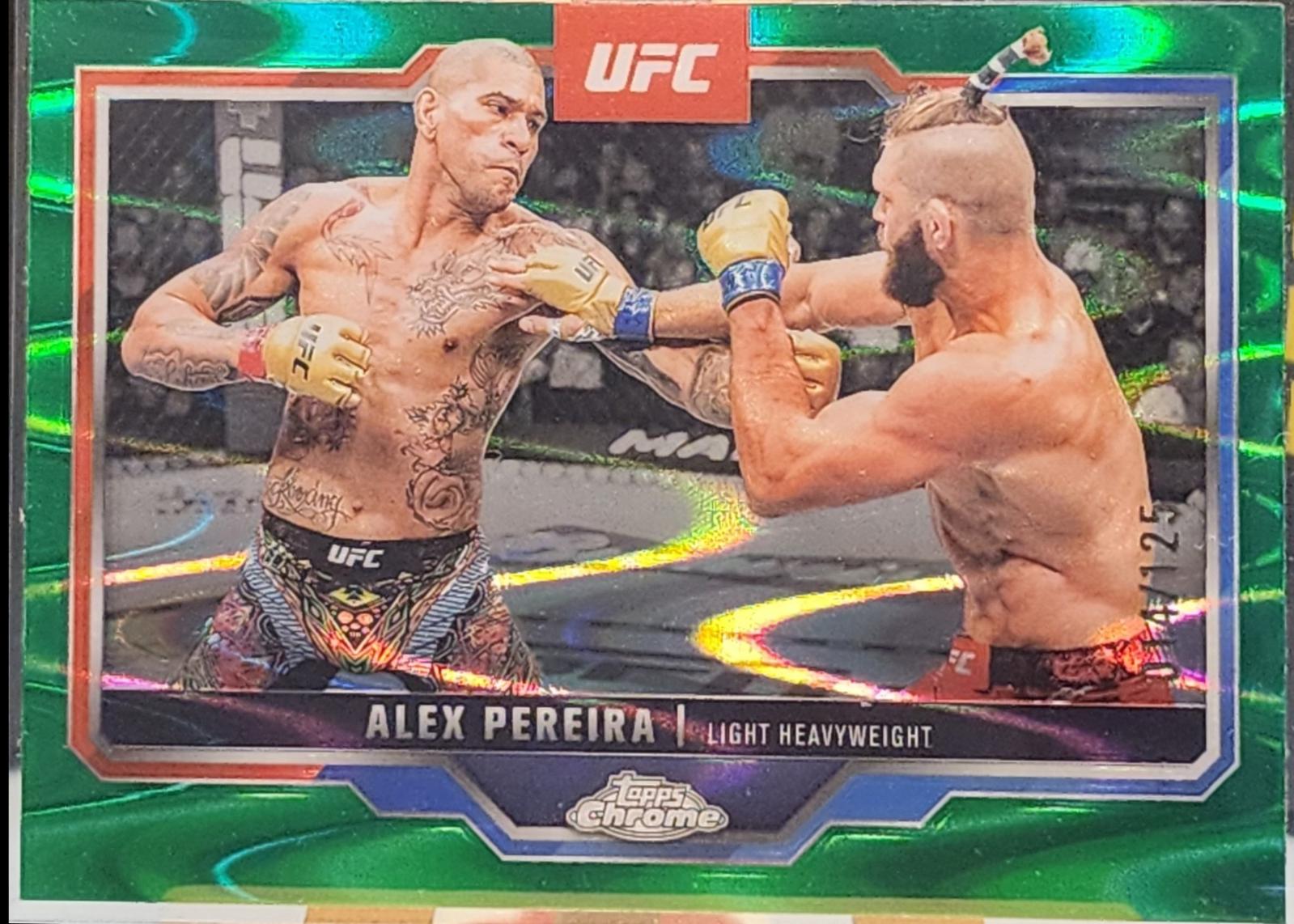 Alex Pereira 2025 Topps Chrome UFC Base #2 Green Refractor