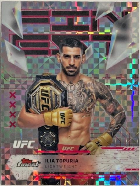 Ilia Topuria 2025 Topps Finest UFC Base Uncommon #115 Checkerboard Refractor