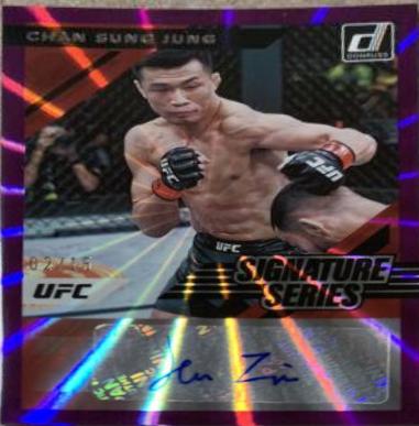Chan Sung Jung 2022 Panini Donruss UFC Base #75 Purple Flood