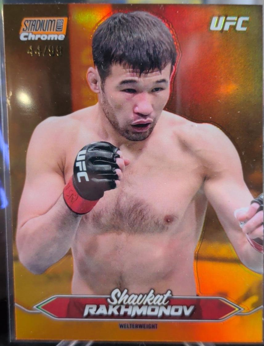 Shavkat Rakhmonov 2025 Topps Stadium Club UFC Base Chrome #C-117 Orange Refractor