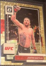 Justin Gaethje 2023 Panini Donruss Optic UFC Base #71 Gold Vinyl