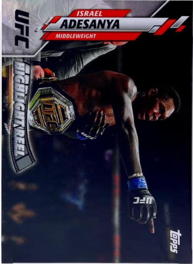 Israel Adesanya 2020 Topps UFC Base #100 Rainbow Foil