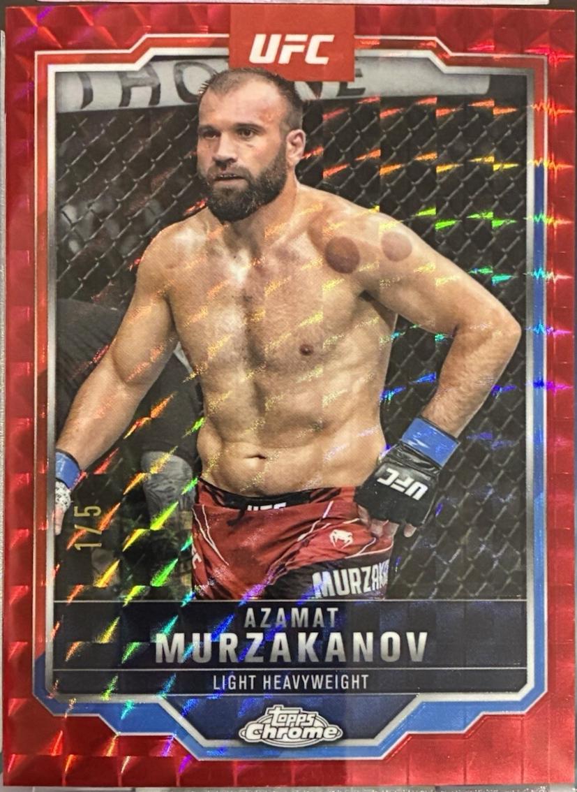 Azamat Murzakanov 2025 Topps Chrome UFC Base #168 Red Geometric Refractor