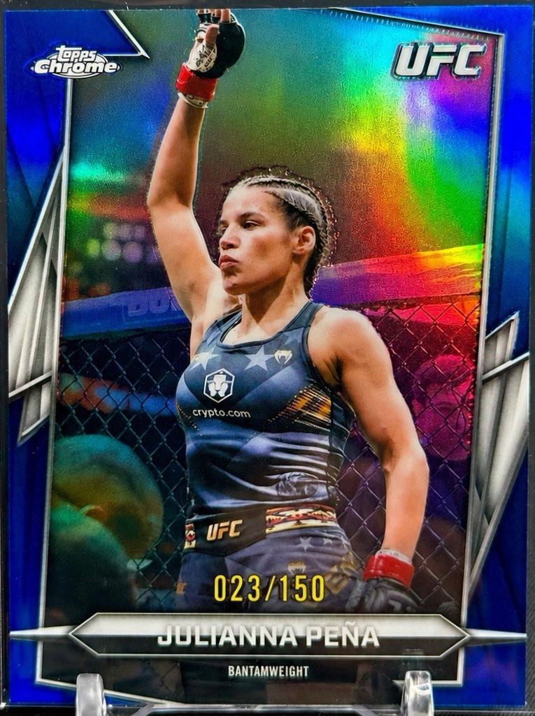 Julianna Peña 2026 Topps Chrome UFC Base #175 Blue Refractor
