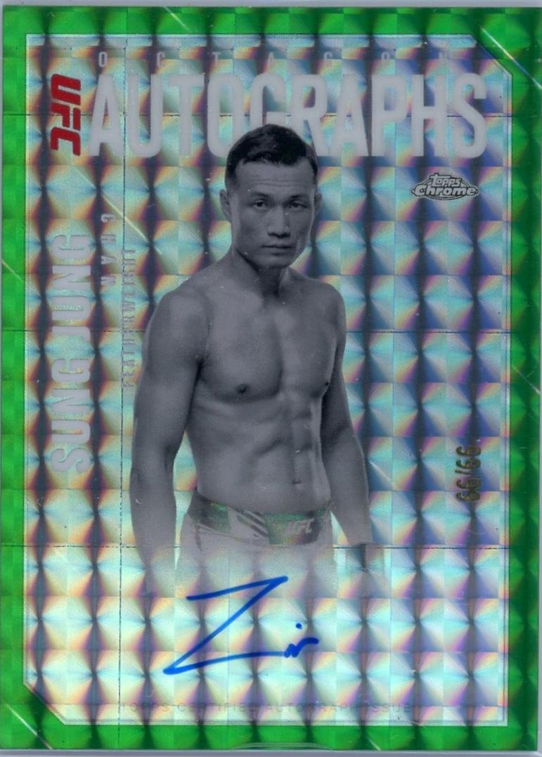 Chan Sung Jung 2025 Topps Chrome UFC Octagon Legends Autographs #OLA-CJ Geometric Green Refractor