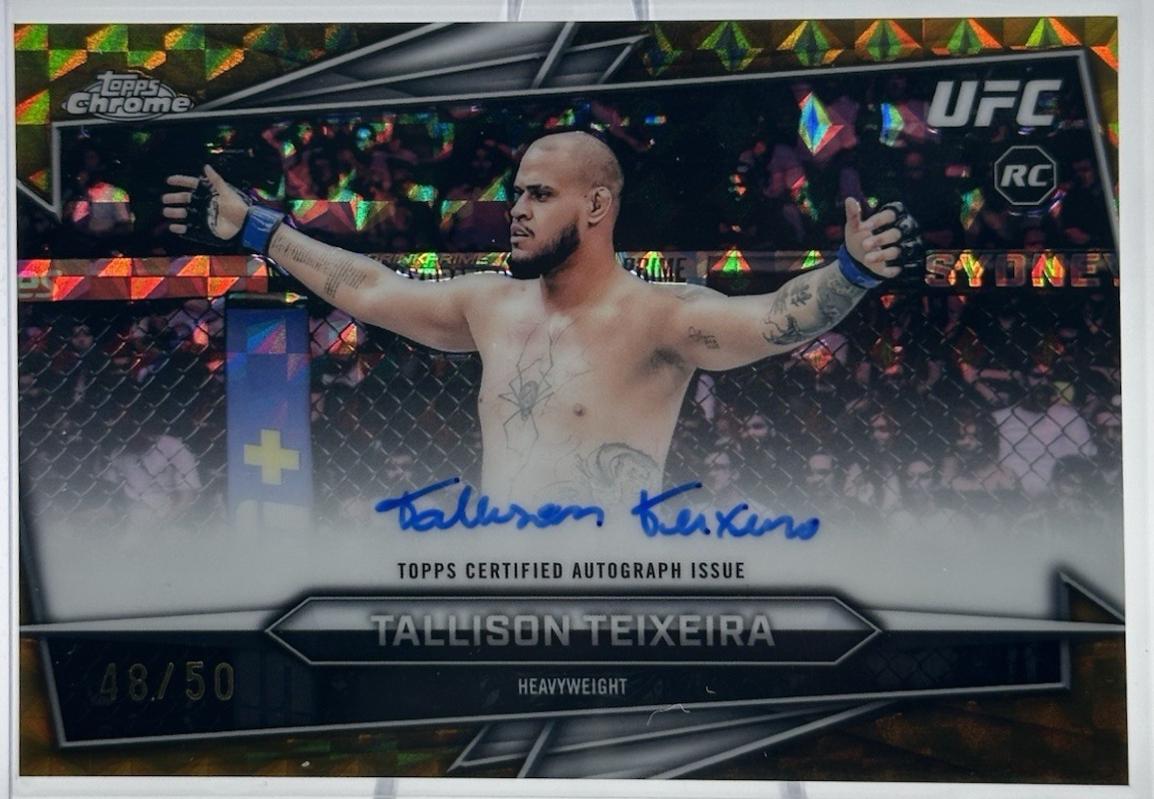 Tallison Teixeira 2026 Topps Chrome UFC Base Autographs #BAV-TT Gold Geometric Refractor