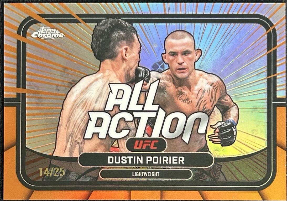 Dustin Poirier 2026 Topps Chrome UFC All-Action #AA-18 Orange Refractor