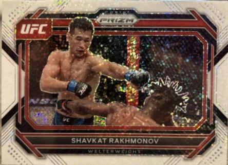Shavkat Rakhmonov 2023 Panini Prizm UFC Base #81 White Sparkle
