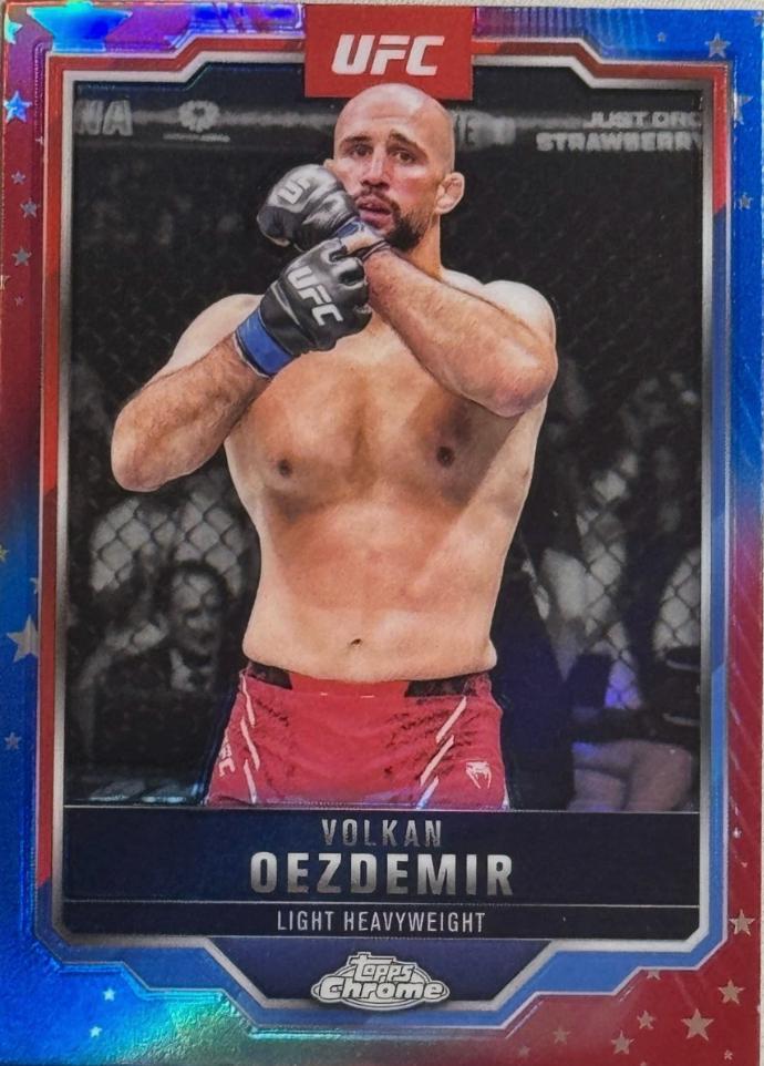 Volkan Oezdemir 2025 Topps Chrome UFC Base #193 Red & Blue Refractor