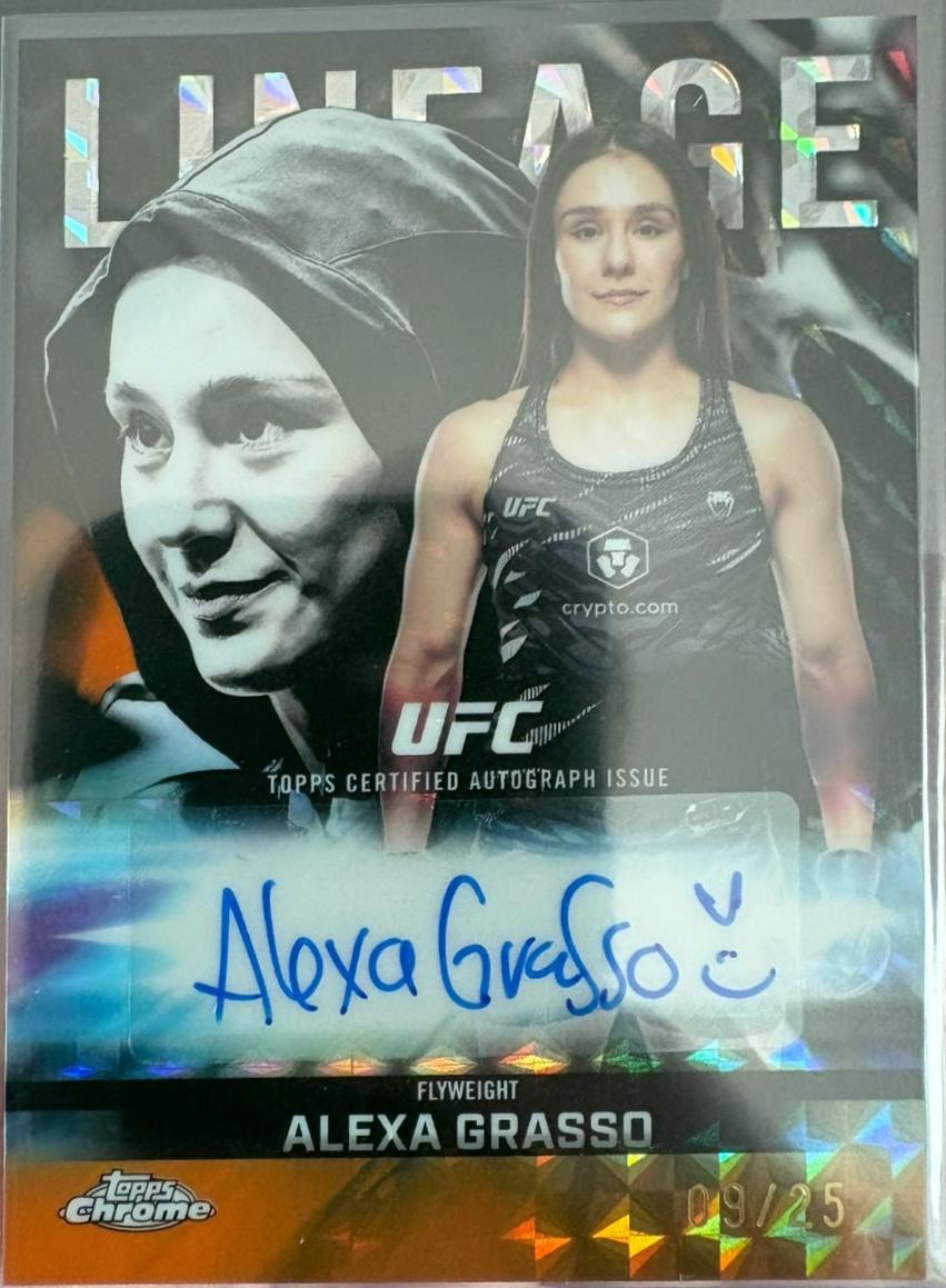 Alexa Grasso 2026 Topps Chrome UFC Chrome Lineage Autographs #CCA-AG Orange Geometric Refractor