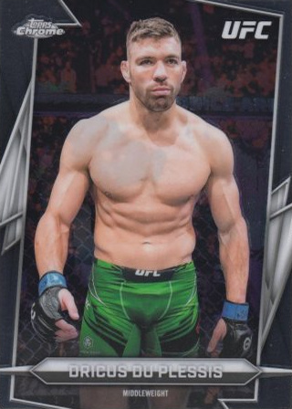 Dricus Du Plessis 2026 Topps Chrome UFC Base #10 Blue Mini Diamonds Refractor